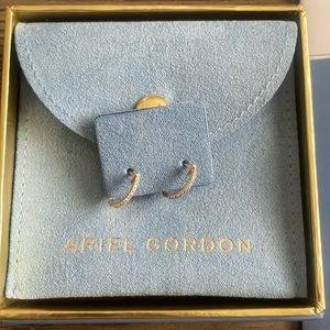 Beautiful Ariel Gordon 14K pave huggies in yellow gold.